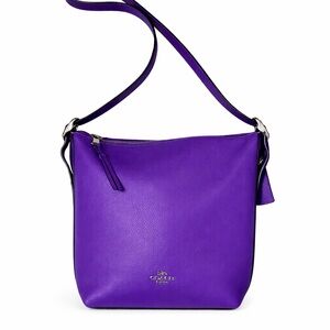 Coach Purple Pebble
Leather Crossbody Bag Val
Duffle Shoulder Purse